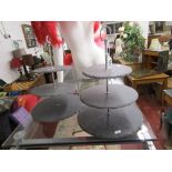 Pair of 3 tier slate cake stands