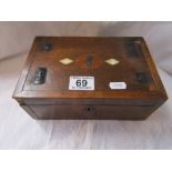 Unusual inlaid box & contents