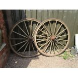 Lovely pair of antique wagon wheels