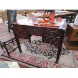 Antique hardwood Chinese 5 drawer table