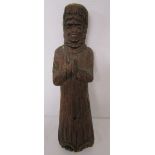 Early & primitive carved monk figure