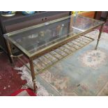 Heavy brass & glass top coffee table