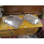 2 silver plated trays