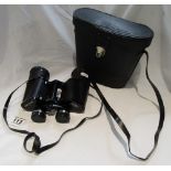Set of binoculars with case