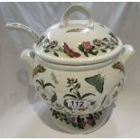 Large Portmeirion soup tureen with cover and ladle - 'The Botanic Garden' pattern