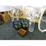 Collection of glass to include decanters