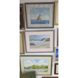 3 watercolours - Coastal scenes