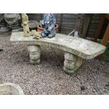 Pedestal stone bench