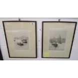 Pair of early signed engravings by Roland Langmaid