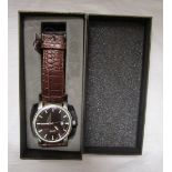 Boxed watch with leather strap - As new