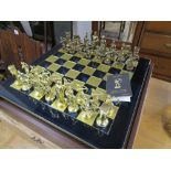 Decorative chess set with wooden case