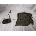 2 Victorian white metal purses A/F