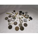 Small box of collectables to include silver