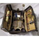 Gentleman's Victorian leather vanity case to include silver fittings