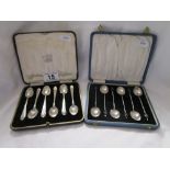 2 cased silver teaspoons