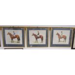 Set of 3 horse and jockey prints