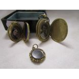 Victorian enamel locket and 2 others