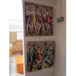 Pair of contemporary canvas prints