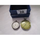 2 fob watches to include silver A/F