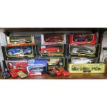 Shelf of boxed diecast cars