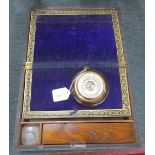 Decorative Victorian writing box and small barometer