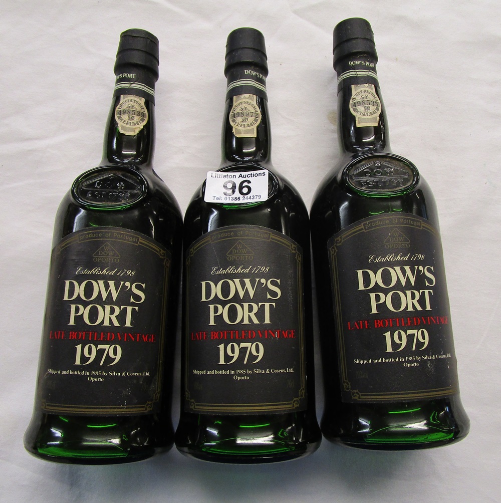 3 bottles of Dows LBV port - 1979