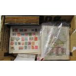 Stamps - Well filled pages from early 20C albums, early stock book & bag of loose stamps