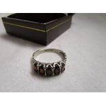 Garnet silver ring