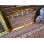 Gilt framed overmantle with bevelled mirror