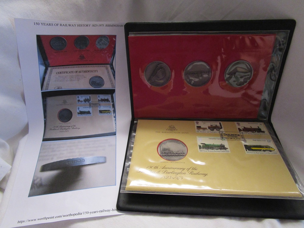 Hallmarked 4 coin silver proof set - 150 Years of Railway history - The Birmingham Mint