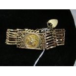 9ct mounted full Sovereign bracelet, Elizabeth II 1980