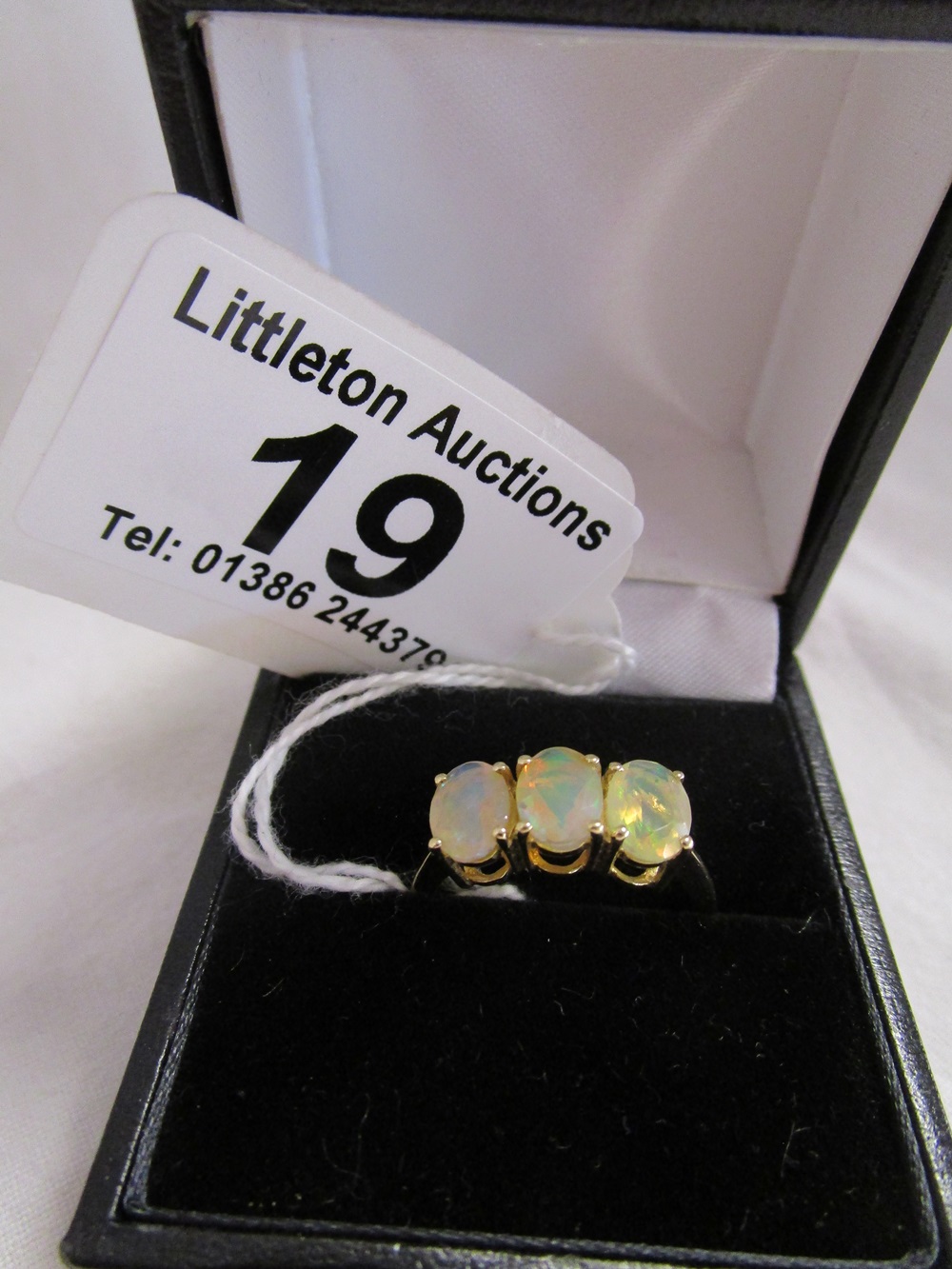 Gold 3 stone opal ring