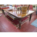 Large Victorian mahogany extending dining table