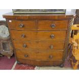 Victorian mahogany bow front chest of 2 over 3 drawers