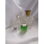 3 scent bottles to include silver mounted & tortoise shell