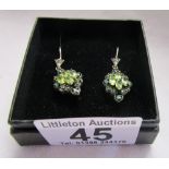 Pair of decorative stone set silver earrings