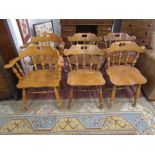 Set of 6 kitchen dining chairs to include 2 carvers