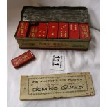 Cased 'Red Bell Tobacco' dominoes
