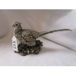 Hallmarked silver weighted cock pheasant by 'Country Artists'