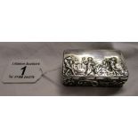 Decorative hallmarked chased silver pill box