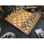 American football chess board & pieces