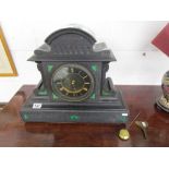 Large Victorian marble mantle clock