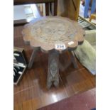 Carved oak stool
