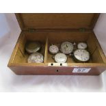 Box of 7 fob watches to include silver