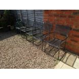 Set of 5 metal garden chairs