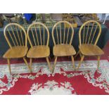 Set of 4 Ercol stick back chairs