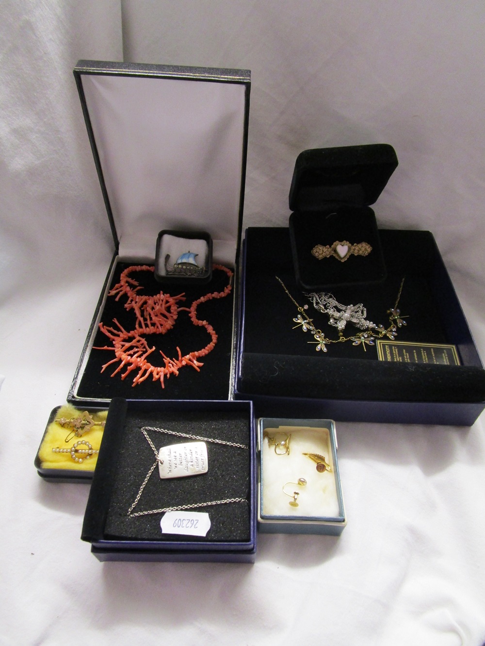 Box of quality costume jewellery to include silver & coral