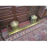 Brass fire surround & 2 brass coal buckets