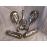 Hallmarked silver brush & mirror set