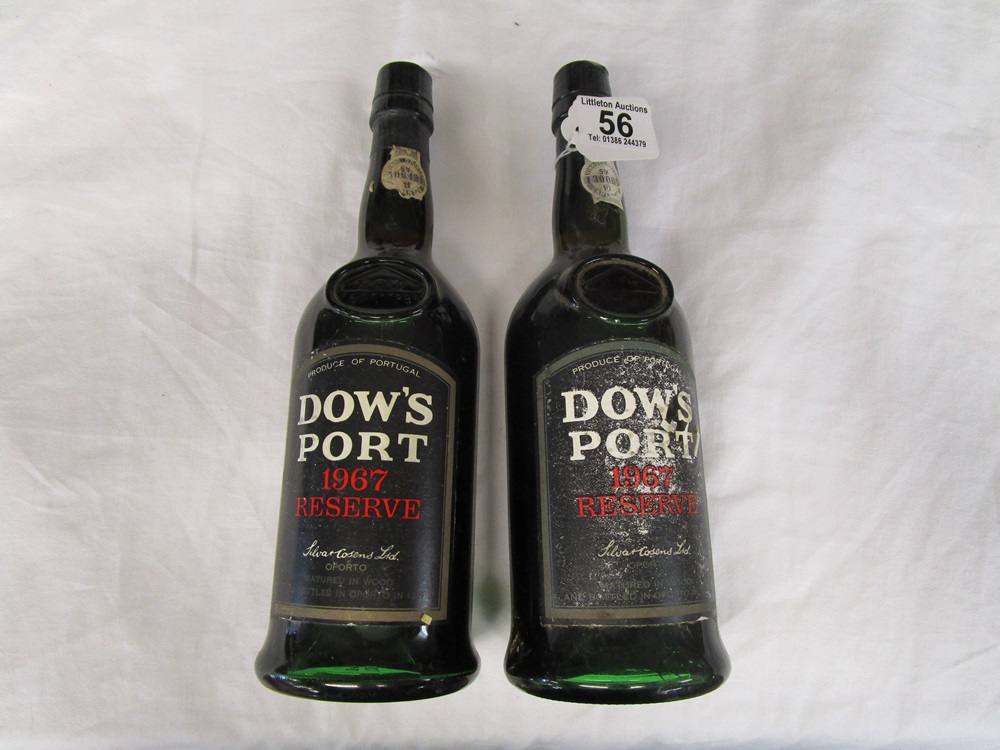 2 bottles of Dows Vintage 1967 Port